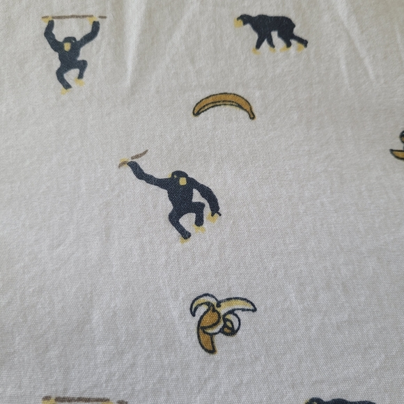 SOULSTAR Monkey and Banana Short Sleeve Button-up Shirt XL Slim Fit Cotton - Picture 4 of 9